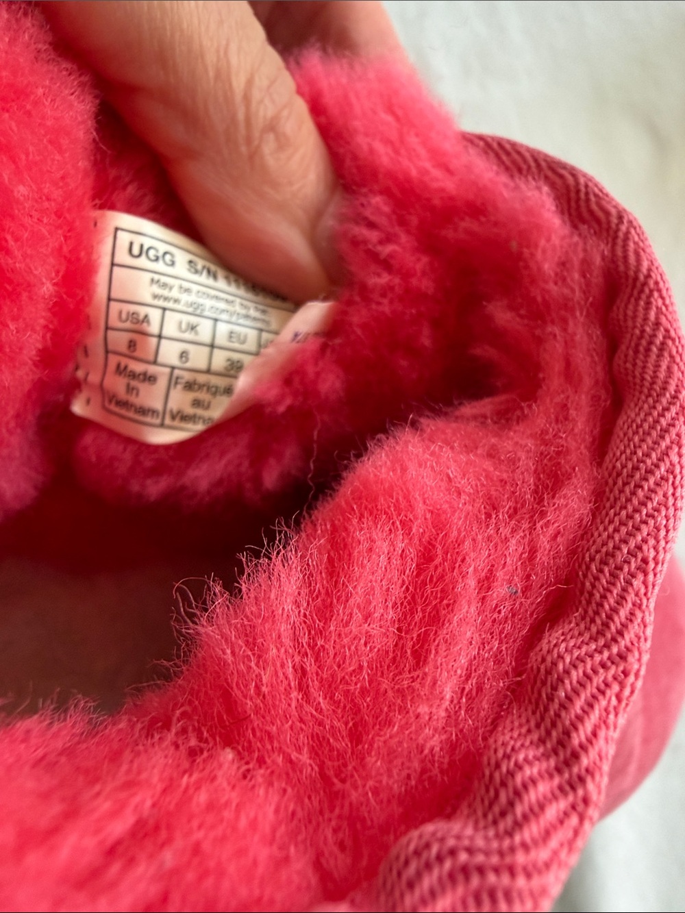 Ugg Plush Pink mini Shearling Slip-On Boots - Picture 9 of 9